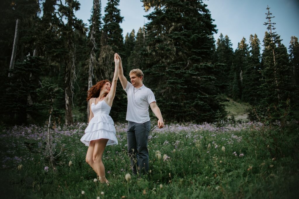 engagement session at Tipsoo Lake, Courts Captured Moments, PNW photographer, Mt. Rainier photographer